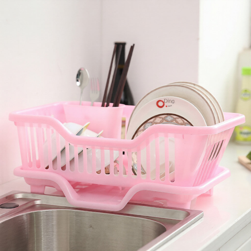 joli egouttoir vaisselle rose