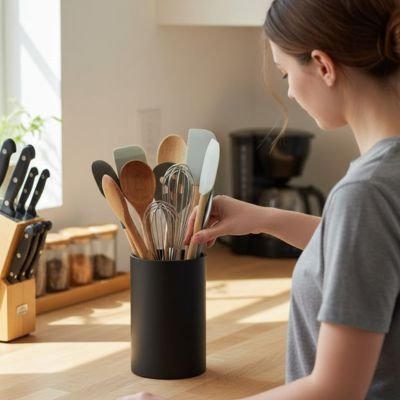 Pot ustensiles cuisine | Design Essentiel - Topcuisinop