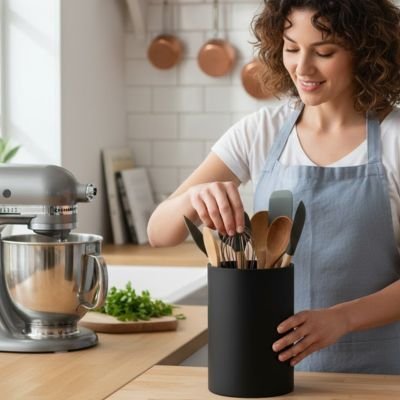 Pot ustensiles cuisine | Design Essentiel - Topcuisinop